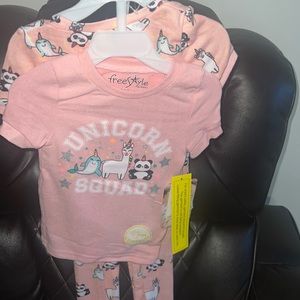 free style unicorn sleep pajama set 2 pieses size 4t